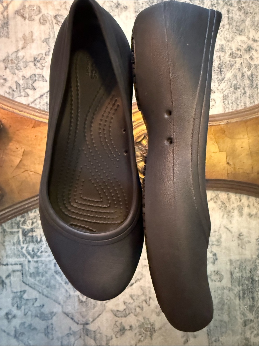 CROCS Black At Work Slip-On Ballet Flats Slip Resistant Minimalist 7